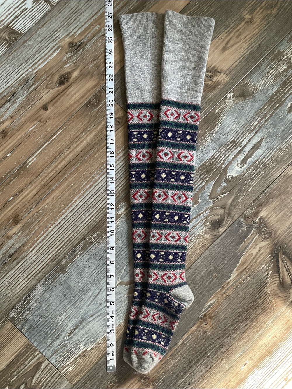 🦋Rare Vintage🦋Free People🦋Fair Isle Thigh High Socks - Picture 7 of 8